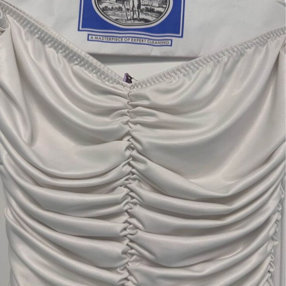 NORMA KAMALI SLINKY DRESS, WHITE SIZE S